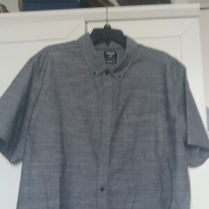 Hurley Classic Fit Button Down Short Sleeve Shirt Size XXL Gray Color